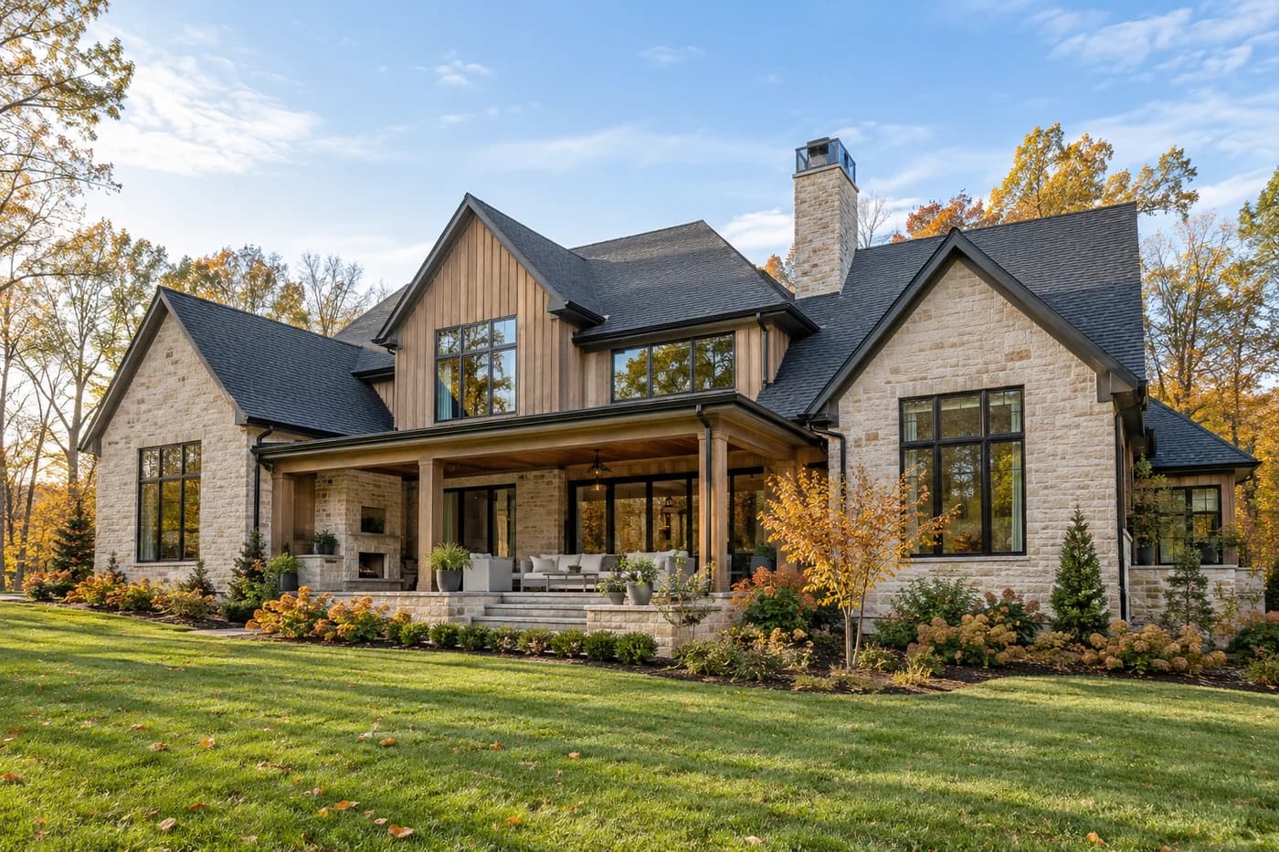 Illustrative luxury Charlotte-area custom home with a roof form suited to coordinated attic planning