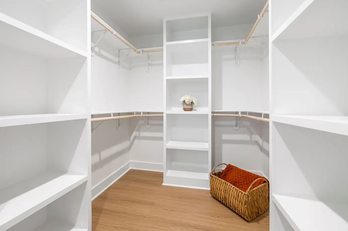 Representative organized storage room illustrating why clear floor area and controlled attachments matter in dual-use planning