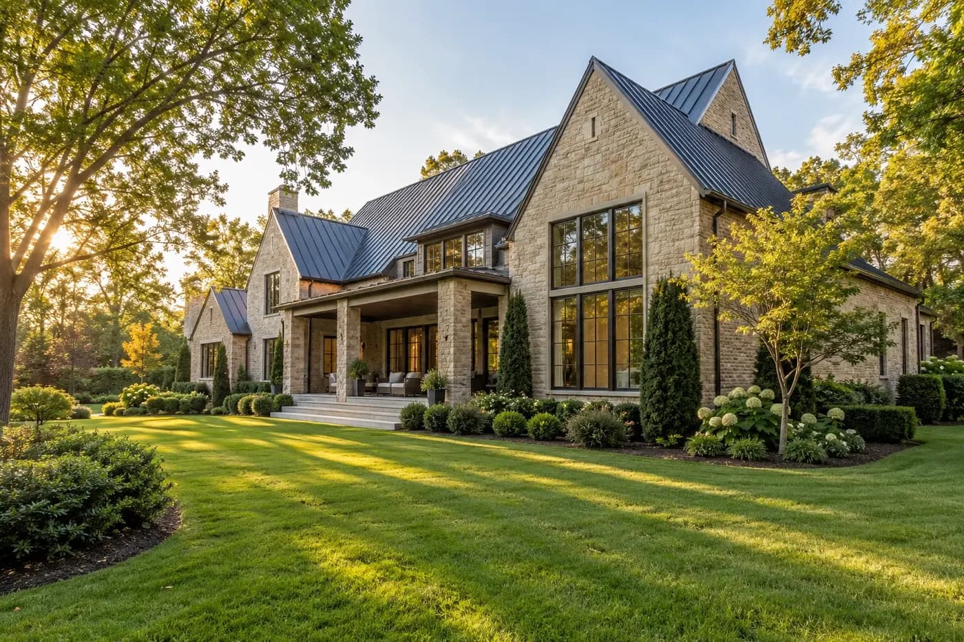 Illustrative luxury Charlotte-area custom home planned with accessible residential water-treatment infrastructure