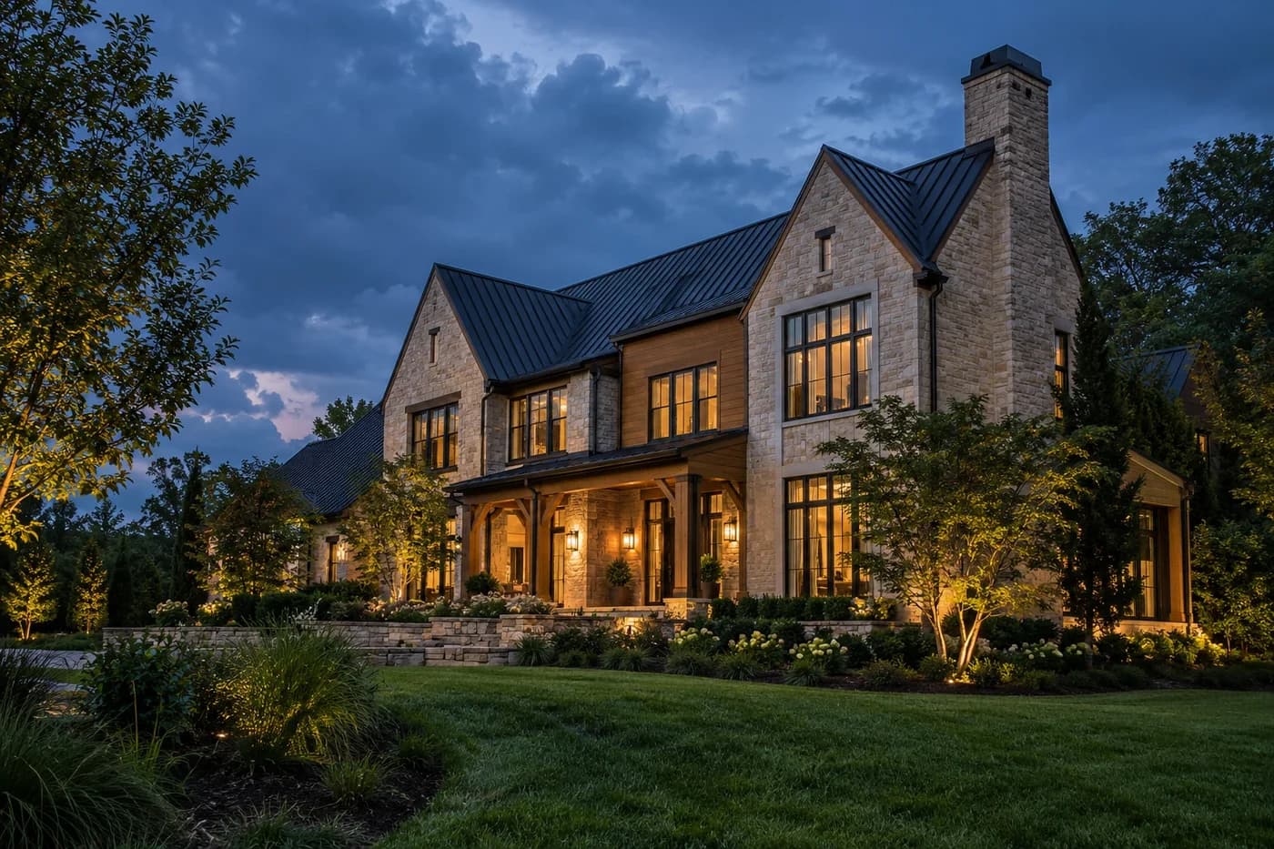Illustrative luxury Charlotte-area custom home planned with layered electrical surge protection
