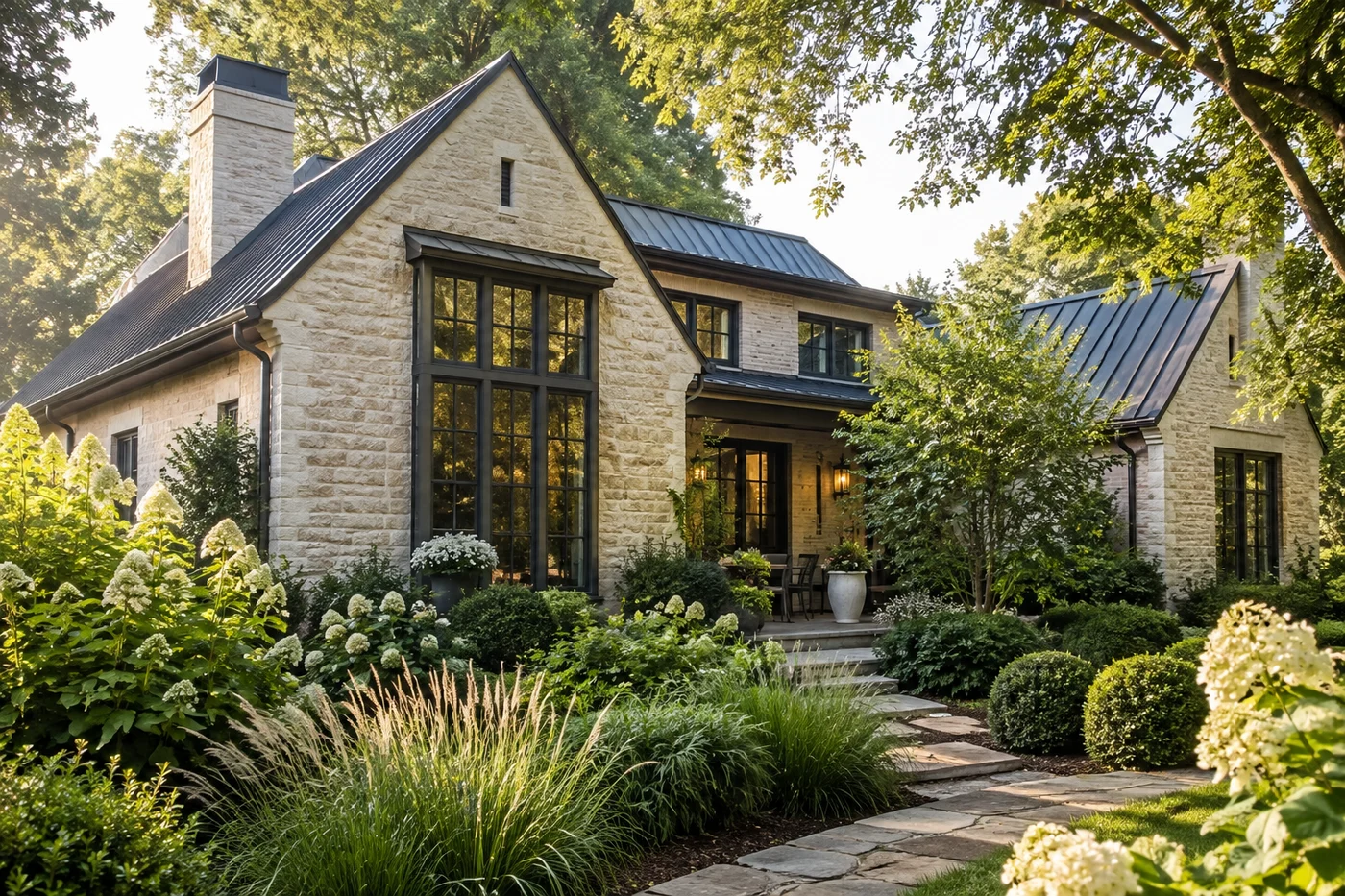 Illustrative Charlotte-area luxury custom home with a compact, coordinated layout